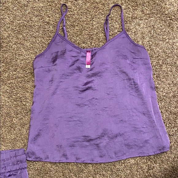 Adore Me Bethany Satin Lounge Set Purple Small - Picture 2 of 8